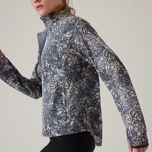 Athleta Run With It Jacket Kinetic Abstract Large Athletic Gym Workout Pockets